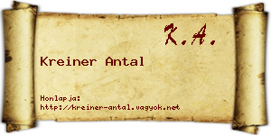 Kreiner Antal névjegykártya